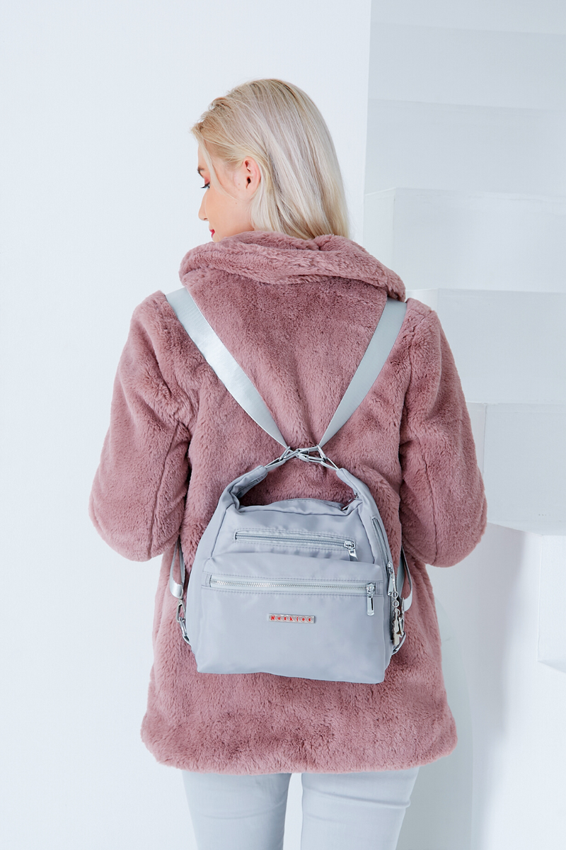 Huskies Gray Convertible Backpack Purse HK 02-830 Kimber