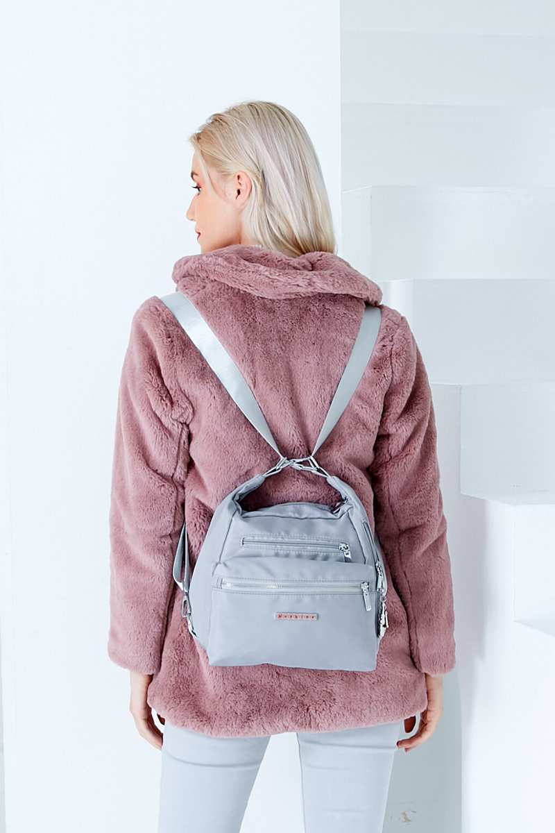 Huskies Gray Convertible Backpack Purse HK 02-830 Kimber