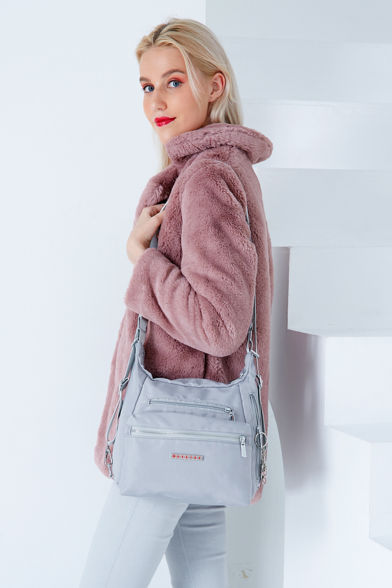 Huskies Gray Convertible Backpack Purse HK 02-830 Kimber