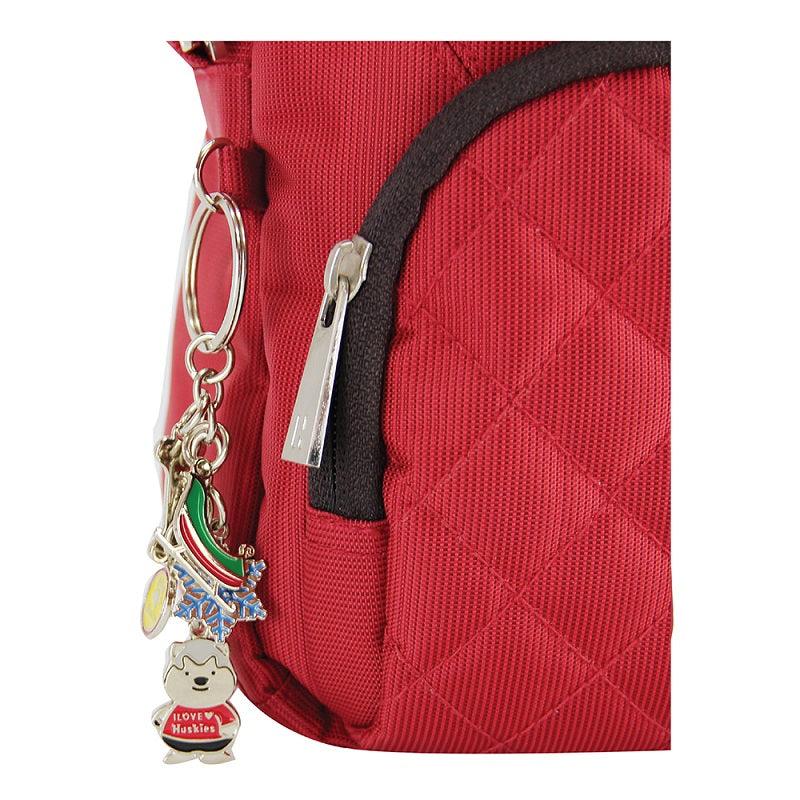 Huskies Red Shoulder Hand Bag HK 02-722 Curve 