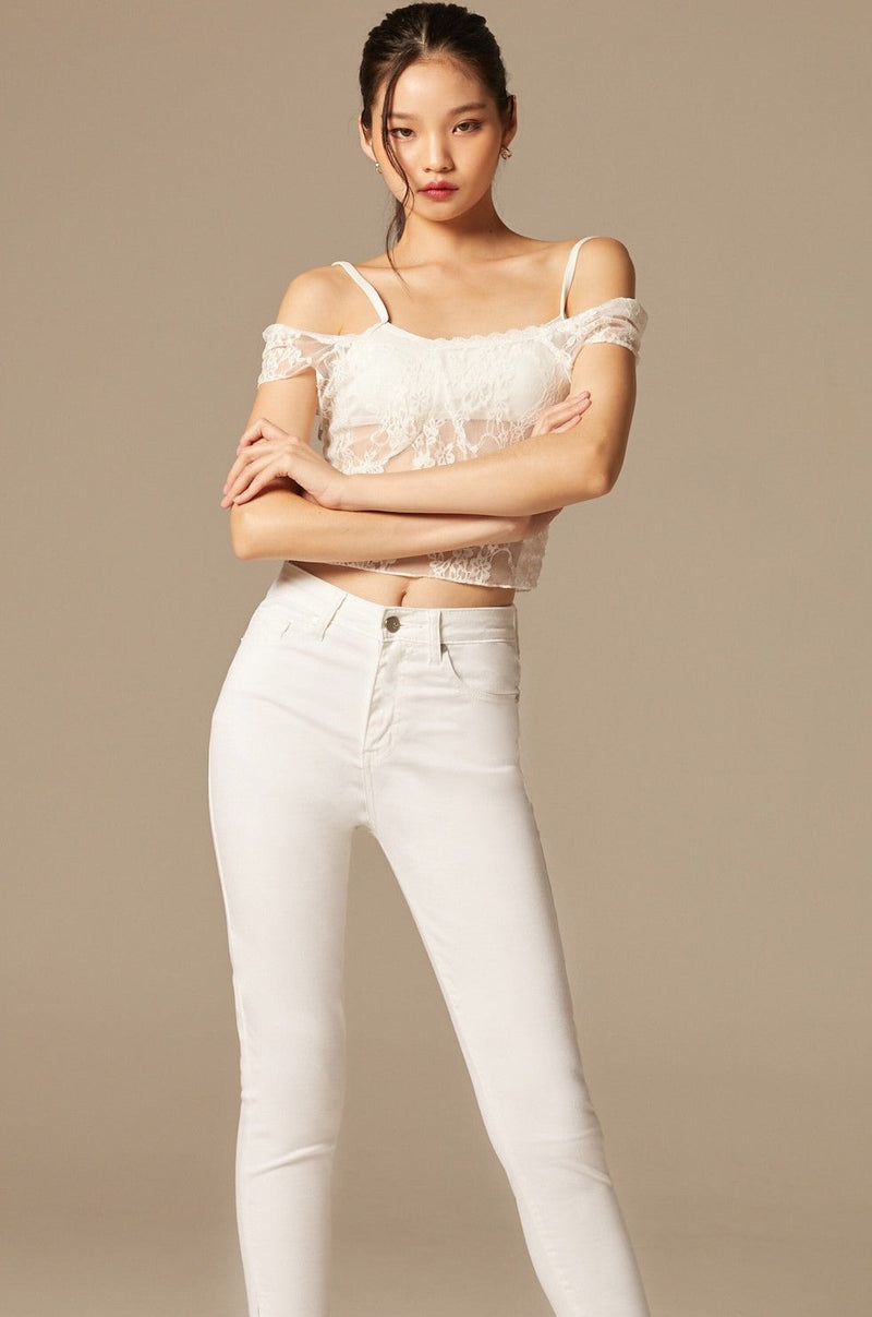 TBY JEANS White Lycra Jeans TBY-T2979